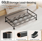 Yecaye 60 L Under Bed Storage with Wheels, 2 Pack Under Bed Storage Containers with Clear Window & Label, Rolling Under bed Shoe Storage organizer for Clothes, Shoes, Black - Image 4