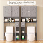 Shintenchi Over the Toilet Storage Cabinet, Bathroom Storage Cabient with Barn Doors, Bathroom Storage Shelf Organizer with Toilet Paper Holder, Adjustable Shelf and Anti-Tip Device, Gray - Image 4
