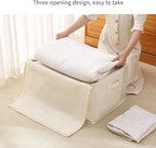 4 Pack Canvas Comforter Storage Bags for Clothes & King Comforters, Natural - Image 4