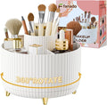 fanado 360° Rotate Makeup Brush Holder Organizer, Makeup Organizers Countertop, Makeup organization and Skincare Storage for Vanity, Desktop, Bathroom (White) by Unknown