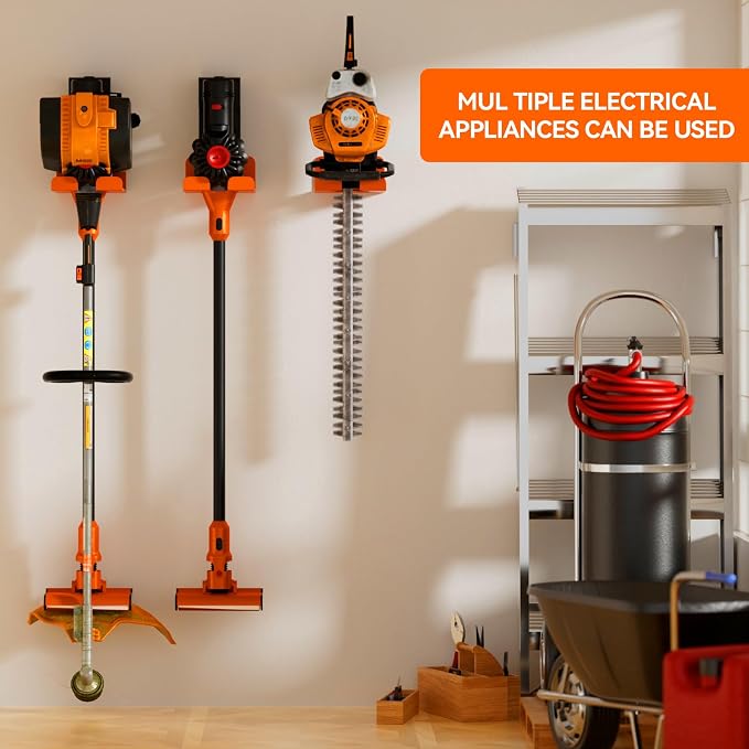 JNIHEEP Garage Organizer Trimmer Rack,Garden Power Tool Hanger,2Pack,Orange - Image 4