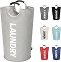 DOKEHOM 90L Large Laundry Basket Bag, Collapsible Tall Hamper, Grey by DOKEHOM