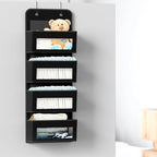 Simple Houseware 4 Clear Window Pocket Over Door Hanging Organizer, Black - Image 6