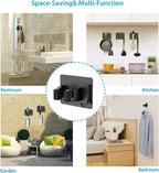 homeasy Broom Holder Wall Mount 6Pcs, Self Adhesive Mop Broom Hanger Black - Image 8