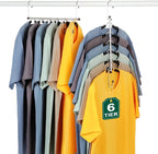TOPIA HANGER Clothes Hanger Space Saving, 6 Tier Shirt Coat Hangers Space Saving No Bump Shoulder Hangers with No Slip Foam Padded Hangers Closet Organizers and Storage for Men and Women 2 Pack-CT64B by TOPIAHANGER