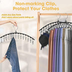 Upgrade 6 Pcs Skirt Pants Hangers with Clips, Metal Legging Organizer Black - Image 5