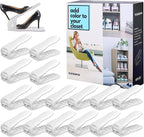 YIHATA Shoe Slots Organizer, Adjustable Shoe Stacker Storage Space Saver, Double Deck Shoe Rack Holder for Closet Organization, Thickening Quality Upgrade (16Pack, White) - Image 7