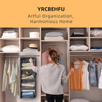 2 Packs Hanging Closet Organizer, 4-Shelf Closet Organizers and Storage with Side Pockets, Collapsible Hanging Shelves for Closet & RV & College Dorm,Grey - Image 3