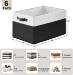 Criusia 6 Pack Closet Organizers and Storage Bins, Cute Dorm Room Essentials for Clothes Beddings Bags, Under Bed Storage Containers, Apartment Essentials Baskets for Organizing (14L*10W*9.5H) - Image 2