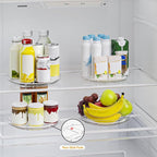 4 Pack 9 Inch Clear Lazy Susan Turntable Organizer, Non-Skid Rotating Tray for Cabinet, Kitchen Pantry Organization and Storage, Acrylic Spinner for Refrigerator, Bathroom Vanity and Spice Rack - Image 5