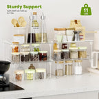 STARLATTA Acrylic Cabinet Organizer Shelf,4 Pcs Stackable Kitchen Counter Shelves,Spice Rack,Countertop Organizers,Clear Plastic Storage Organization for Makeup，Bathroom,Cupboard,Desk,Pantry - Image 4