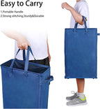 Odonata Slim Laundry Hamper Handles Collapsible Laundry Basket Thin Dirty Clothes Basket Narrow Laundry Bag Foldable Dirty Hamper 45L (Navy blue) - Image 6