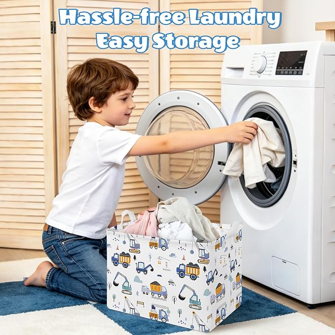 Collapsible Storage Basket Collapsible Fabric Laundry Basket with Handles - Image 6