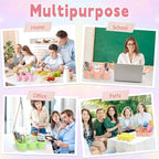 6 Pack Classroom Caddy Organizer with Handle, 6 Compartments, Pastel - Image 7