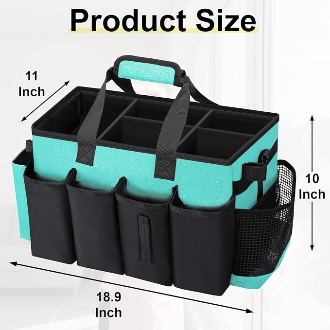 Wearable Large Cleaning Caddy Bag for Housekeepers (Lakeblue) - Image 2
