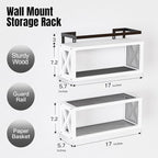 RICHER HOUSE Floating Shelves Bathroom, Wall Mounted Shelf Over Toilet - Image 3