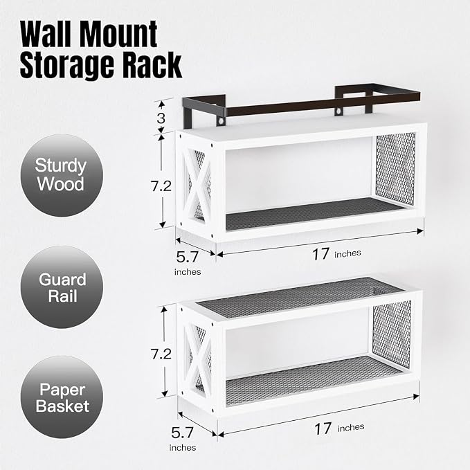 RICHER HOUSE Floating Shelves Bathroom, Wall Mounted Shelf Over Toilet - Image 3