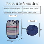 Foldable Clothes Basket Mesh Pop Up Laundry Hamper for Apartment, RV - Image 5