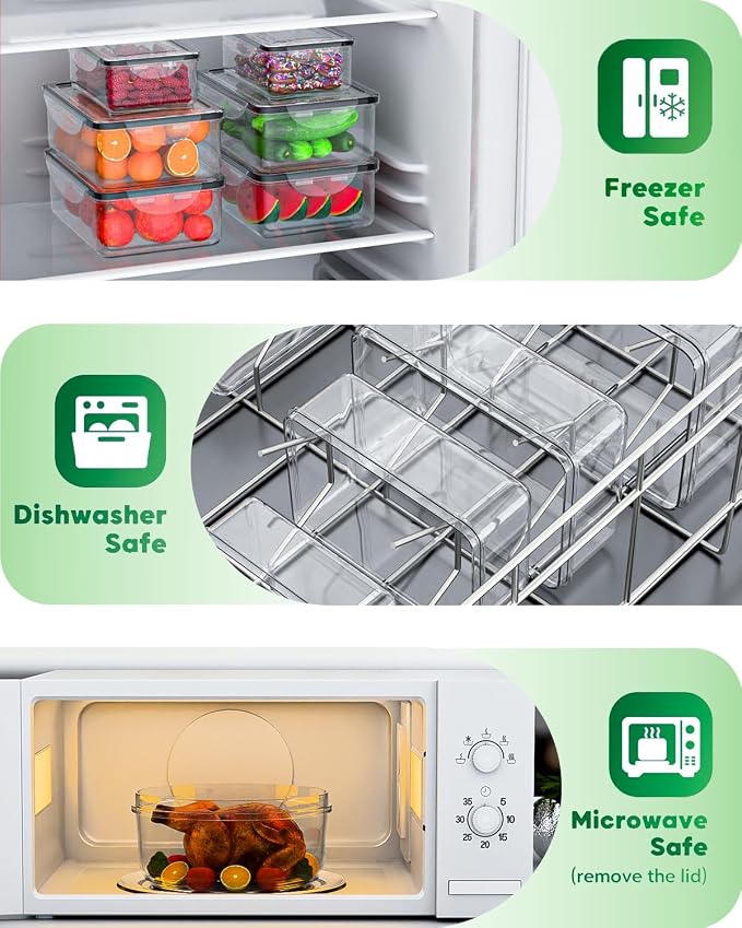 62 Pcs Large Food Storage Containers with Lids Airtight,Total 656OZ(31 Containers &31 Lids), Reusable BPA-Free Plastic Food Container for Kitchen Organization, Leakproof Meal-Prep Containers for Lunch - Image 5