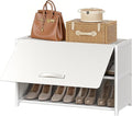 3 Tier Shoe Cabinet with Door, 12-Pair Storage, White | Compact for Small Closets, Holds Heels, Sneakers, Boots, Door for Dust Pet Protection, Quick Easy Set Up by UNITSTAGE