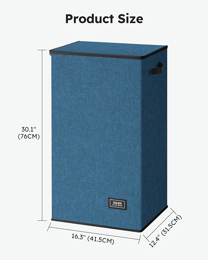 SOLEDI 100L Laundry Hamper with Lid, Large Collapsible Laundry Basket - Image 7