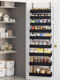 9-Tier Over Door Pantry Rack, Heavy Duty Metal Spice Organizer Shelf for Kitchen, Black by Unknown