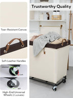 StorageWorks 320L Laundry Basket with Wheels, Rolling Hampers for Clothing - Image 4