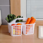 Portable Shower Caddy Basket Plastic Storage Basket with Compartments White - Image 6