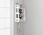 UTEX Bathroom Wall Shelf, 3-Tier Wall-Mounted Organizer with Hooks, White - Image 7