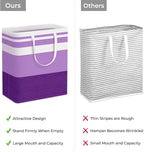 HomeHacks 2 Pack Laundry Baskets, Laundry Hampers Bags (Purple 100Lx2) | Waterproof, Freestanding, Collapsible Clothes Hamper with Reinforced Handles in Laundry Room, Dorm, Bathroom, Bedroom - Image 3