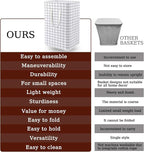 Waterproof Laundry Hamper Collapsible Laundry Basket Leather Handle Laundry Bag Large Clothes Storage Toy Organization for Bathroom Bedroom Laundryroom College Dorms (Laundry Basket-005) - Image 4