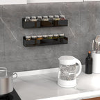 PMMASTO Adhesive Acrylic Spice Rack, Black- 2 Pack - Image 3