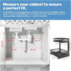 2-Pack Under Sink Storage Organizer, Large 2-Tier Elegant Mesh Pull Out Shelf for Kitchen and Bathroom Cabinet Organization, L-Shaped and Adjustable Height Design,Patent Pending-Black - Image 2