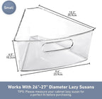 Leeden Lazy Susan Organizer for 26" Diameter Corner Lazy Susan, Plastic Kitchen Cabinet Storage Bins with Handle, 4 Packs, 1/8 Wedge - Food Safe, BPA Free - Image 4