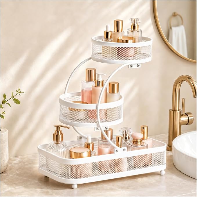 3 Tier Bathroom Counter Organizer-Metal Makeup Organizer for Vanity by Unknown