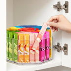 Divided Drink Packet Organizer, Octagonal 5 Compartment Clear Lazy Susan - Image 4