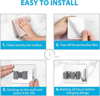 homeasy Broom Holder Wall Mount 6Pcs, Self Adhesive Mop Broom Hanger Silver - Image 6
