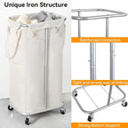 WOWLIVE 100L Rolling Laundry Basket with Wheels, Tall Laundry Hamper - Image 6