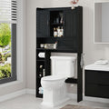 Vabches Over The Toilet Cabinet with 2 Barn Doors & Sliding Door, Black by Vabches