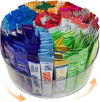 Drink Packet Organizer for Powdered Drink Mix,Powder Packet,Water Packet,Water Flavor Packet,Lazy Susan Organizer for Drink Mix Rotating Holder for Necessities by Unknown