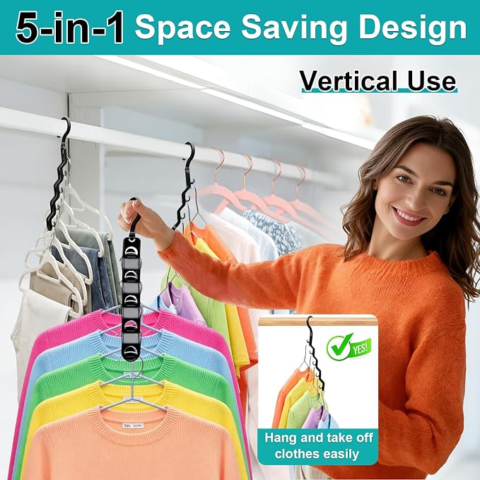 Closet Organizers and Storage,Upgraded Organization and Storage Clothes Hanger,8 Pack College Dorm Room Essentials,Sturdy Closet Organizer Home Essentials Space Saving Hangers for Thick Clothe - Image 4