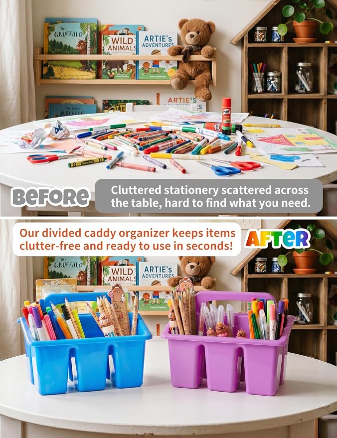 6 Pack Classroom Caddy Organizer with Handle, Table Caddy Classroom - Image 6