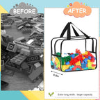 6 Pcs XL Toy Storage Bags Widen Waterproof Clear Toy Organizer with Labels - Image 5