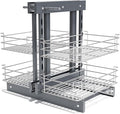 Blind Corner Pull Out Organizer for 36" Cabinet Left Open & Right Open Compatible 2 Tier 4 Shelves Adjustable Height by Kinchoix