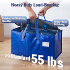KYODOLED 4 Pack Blue Moving Bags, 24 Gal Large Storage Totes for College | Water-Resistant, Wide-Zipper Opening, Label Window, Heavy Duty Packing Bags for Clothes, Bedding and Dorm Moves, 27x13x15 in - Image 4