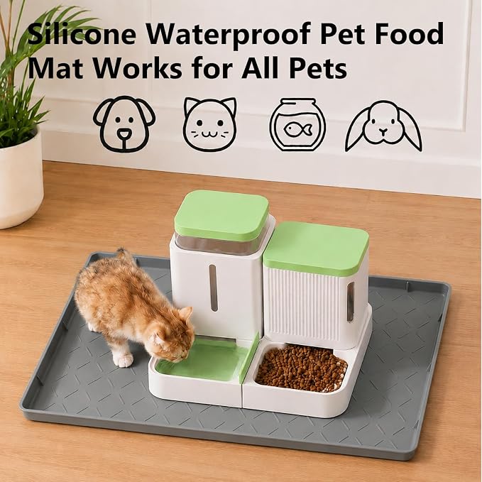 MateeyLife Silicone Waterproof Mat for Dog & Cat Food Mat 19"X12" - Image 4