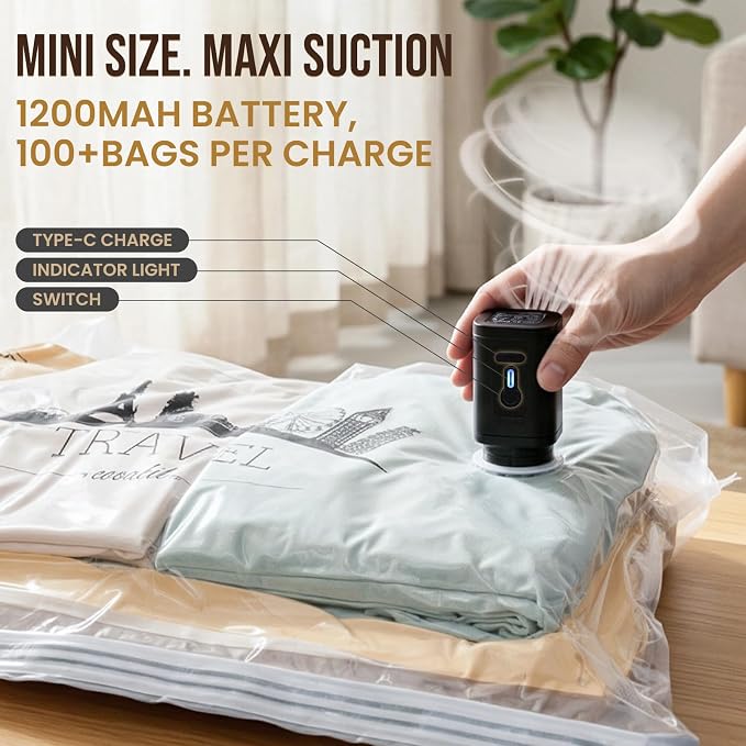 TAILI Vacuum Storage Bags with Rechargeable Pump, 16 Pack(6M+6L+4XL) - Image 3