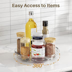 LAMU 3 Pack 9'' Lazy Susan Organizer Turntable for Cabinet, Pantry Organizers and Storage, Rotating Condiment Organizer for Kitchen, Table Top, Fridge, Countertop, Spice Organization - Image 5