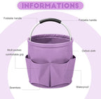 Cleaning Caddy for Cleaning Supplies,17L Cleaning Supply Caddy with Handle Foldable Cleaning Supplies Organizer Bucket Cleaning Products Organizers for Home, Garden (Purple) - Image 2