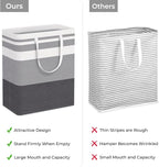 HomeHacks 2-Pack Large Laundry Basket, Waterproof, Freestanding Laundry Hamper, Collapsible Tall Clothes Hamper with Extended Handles for Clothes in The Dorm and Family Gradient Grey, 125L | Waterproof, Freestanding, Collapsible Clothes Hamper with Rei... - Image 3